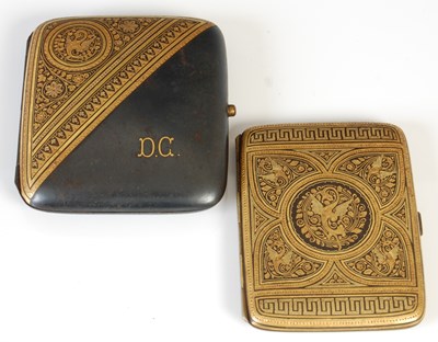 Lot 174 - Two Komai type cigarette cases, late 19th/ early 20th century