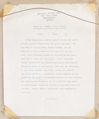 Lot 310 - AR Frank Henry Mason (1876-1965) Tethered...