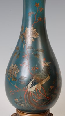 Lot 701 - A collection of five Chinese lacquer vases on integral stands, LING DAI MI & Co. FOOCHOW