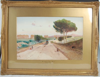 Lot 314 - Federico Schianchi (1858-1919) The Appian Way,...