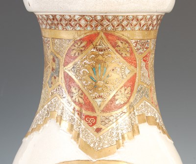 Lot 733 - A Japanese Satsuma pottery vase, Meiji Period
