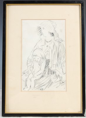 Lot 318 - Manner of Augustus John Mother and child...