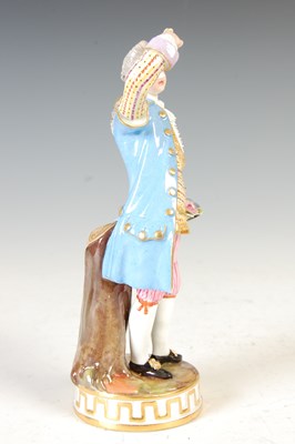 Lot 628 - A 19th century Meissen figure of an 18th century gentleman