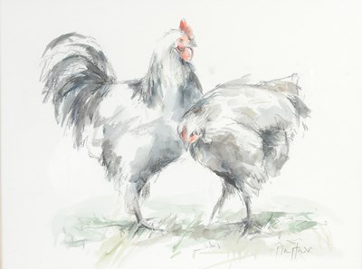 Lot 324 - AR Annabel Playfair Chickens and Pair of Light...