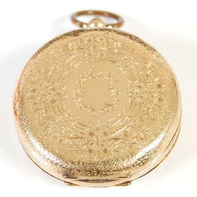 Lot 447 - Two late 19th/ early 20th century yellow metal pocket watches, both stamped '18K'