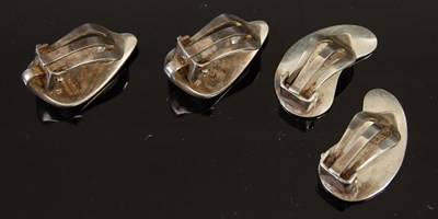 Lot 501 - Two pairs of Georg Jensen silver earclips
