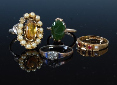 Lot 494 - Four assorted late 19th / early 20th century rings