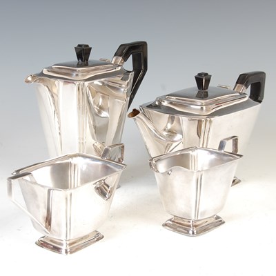 Lot 390 - A vintage four piece Art Deco EPNS teaset