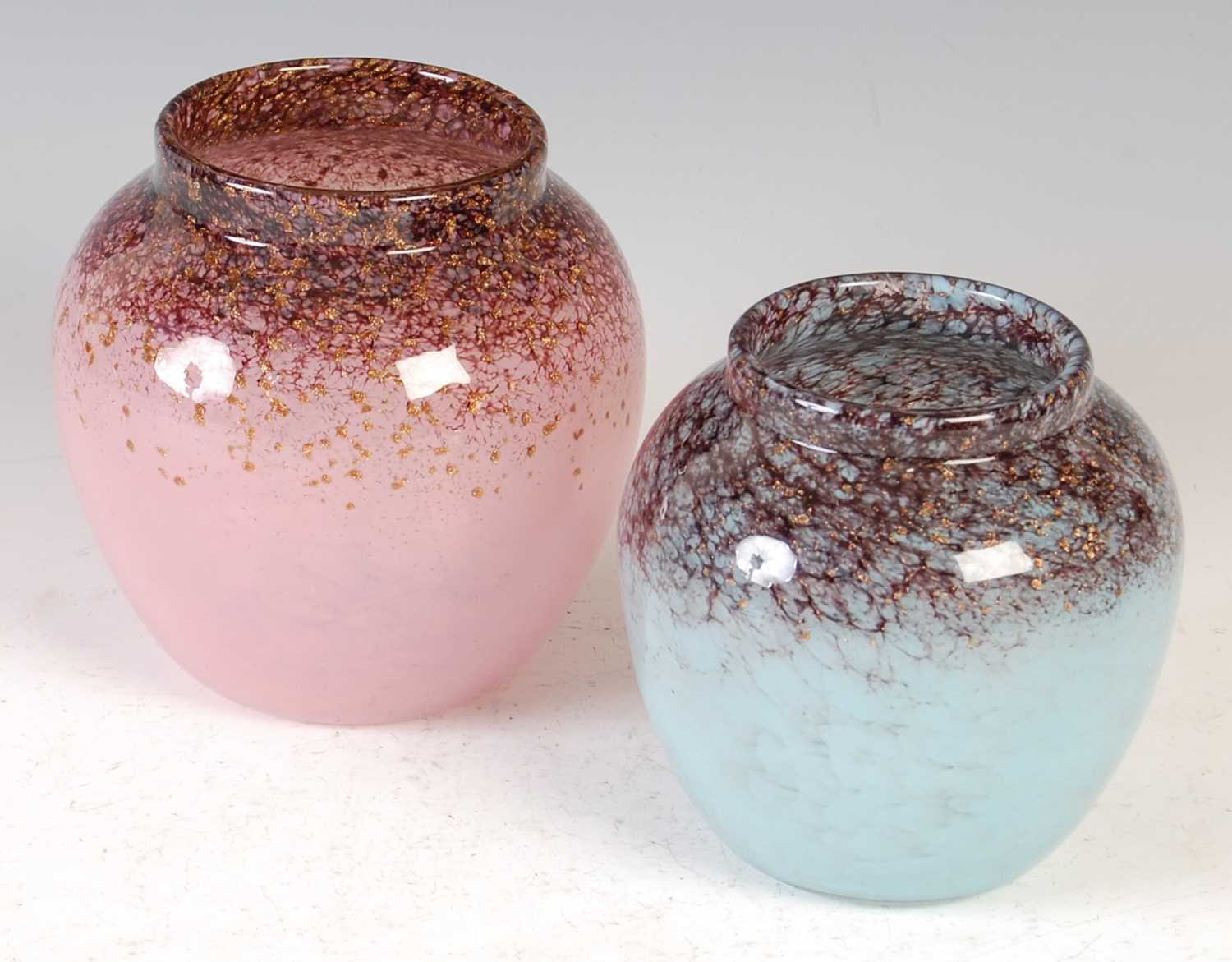 Lot 581 - Two Monart vases, both shape A