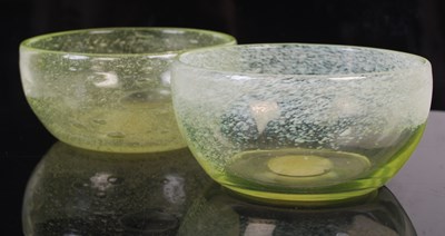 Lot 537 - Two small Monart uranium glass bowls, shape ZA