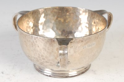 Lot 416 - A George V silver Arts & Crafts style tyg, Sheffield, 1916, makers mark of W. Hutton & Sons Ltd