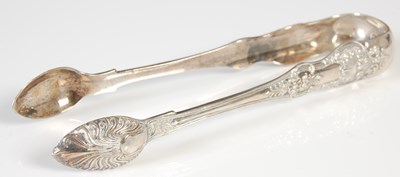 Lot 381 - A pair of Victorian silver sugar tongs, Glasgow, either 1844 or 1870, makers mark of JMJR.