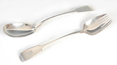 Lot 408 - A pair of George IV silver servers, London, 1825, makers mark of WC possibly for William Cripps