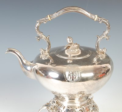 Lot 441 - A Victorian silver tea kettle on stand, Sheffield, 1853