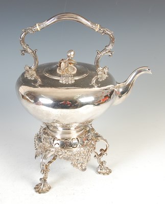 Lot 441 - A Victorian silver tea kettle on stand, Sheffield, 1853