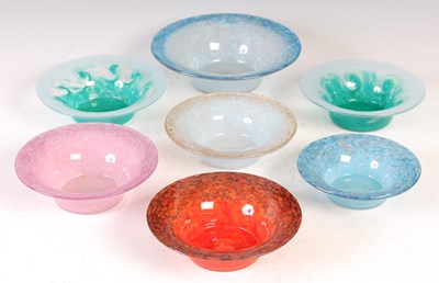 Lot 589 - Seven Monart bowls, all shape UB