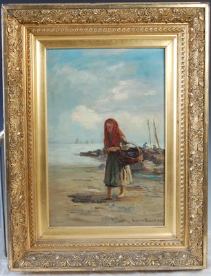 Lot 344 - Andrew Black RSW (1850-1916) Fisher lass,...