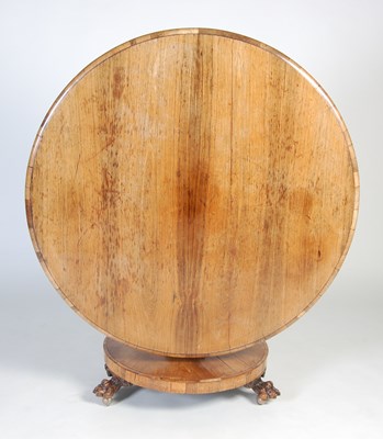 Lot 856 - A 19th century rosewood snap-top supper table,...