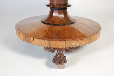 Lot 856 - A 19th century rosewood snap-top supper table,...