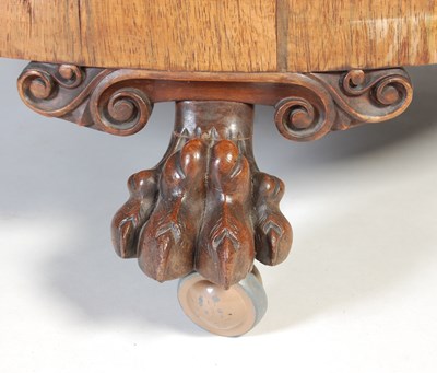 Lot 856 - A 19th century rosewood snap-top supper table,...