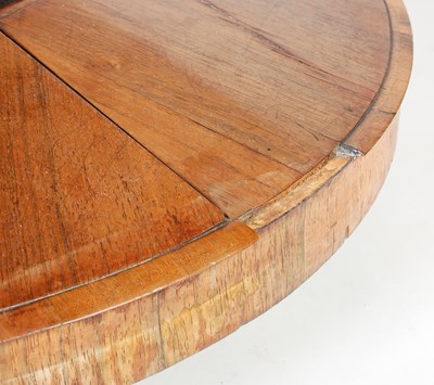 Lot 856 - A 19th century rosewood snap-top supper table,...