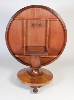 Lot 856 - A 19th century rosewood snap-top supper table,...