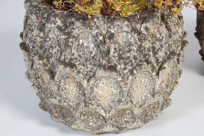 Lot 114 - A pair of composite stone garden planters