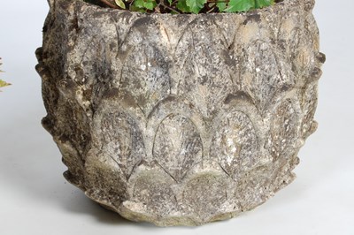 Lot 114 - A pair of composite stone garden planters