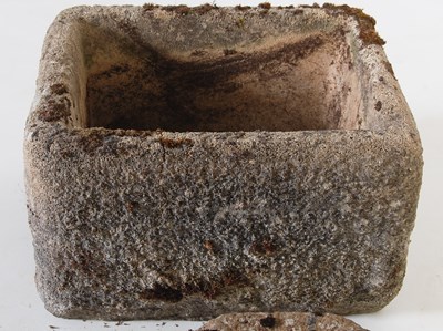 Lot 116 - Three assorted composite stone garden planters