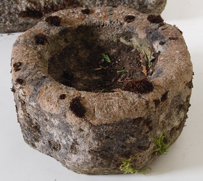 Lot 116 - Three assorted composite stone garden planters