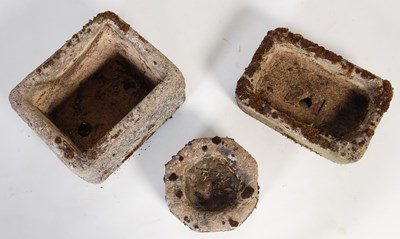 Lot 116 - Three assorted composite stone garden planters