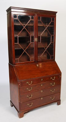 Lot 71 - A George III mahogany bureau bookcase