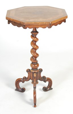 Lot 2 - A 19th century rosewood and birdseye maple octagonal shaped occasional table