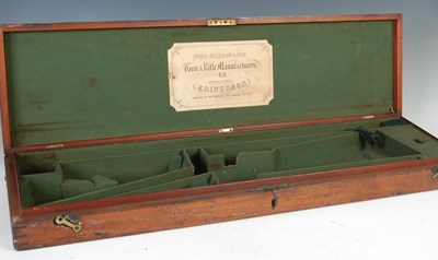 Lot 135 - A 19th century mahogany and brass bound gun case, John Dickson & Son, Edinburgh