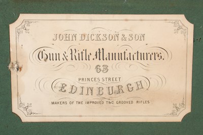 Lot 135 - A 19th century mahogany and brass bound gun case, John Dickson & Son, Edinburgh