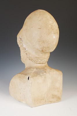 Lot 163 - A plaster bust of Pericles wearing a helmet pushed back on his head