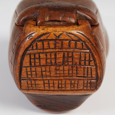 Lot 209 - A rare treen snuff box formed as a hand