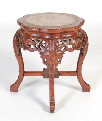 Lot 8 - A Chinese dark wood urn stand, early 20th century