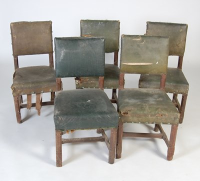 Lot 9 - A set of five 19th century Gothic Revival oak side chairs