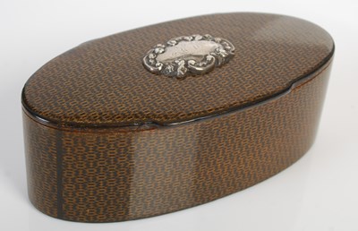 Lot 218 - A Mauchline ware sycamore oval snuff box