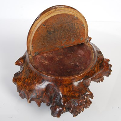 Lot 239 - A large Scottish burr wood snuff box