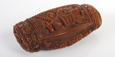 Lot 261 - A coquilla nut oblong snuff box