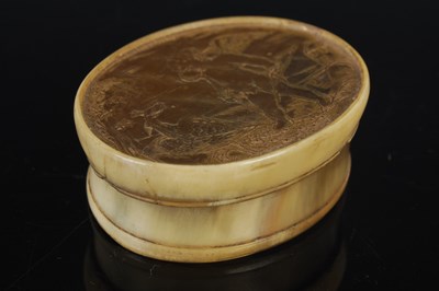 Lot 278 - A blonde horn oval snuff box