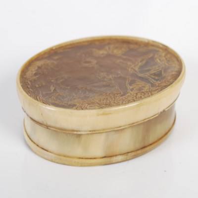 Lot 278 - A blonde horn oval snuff box