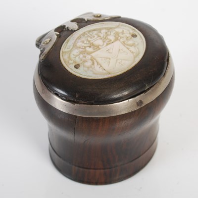 Lot 288 - A Scottish treen baluster snuff mull