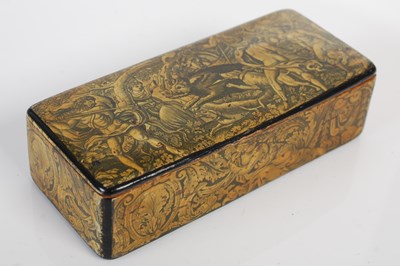 Lot 293 - A Mauchline sycamore and penwork oblong snuff box