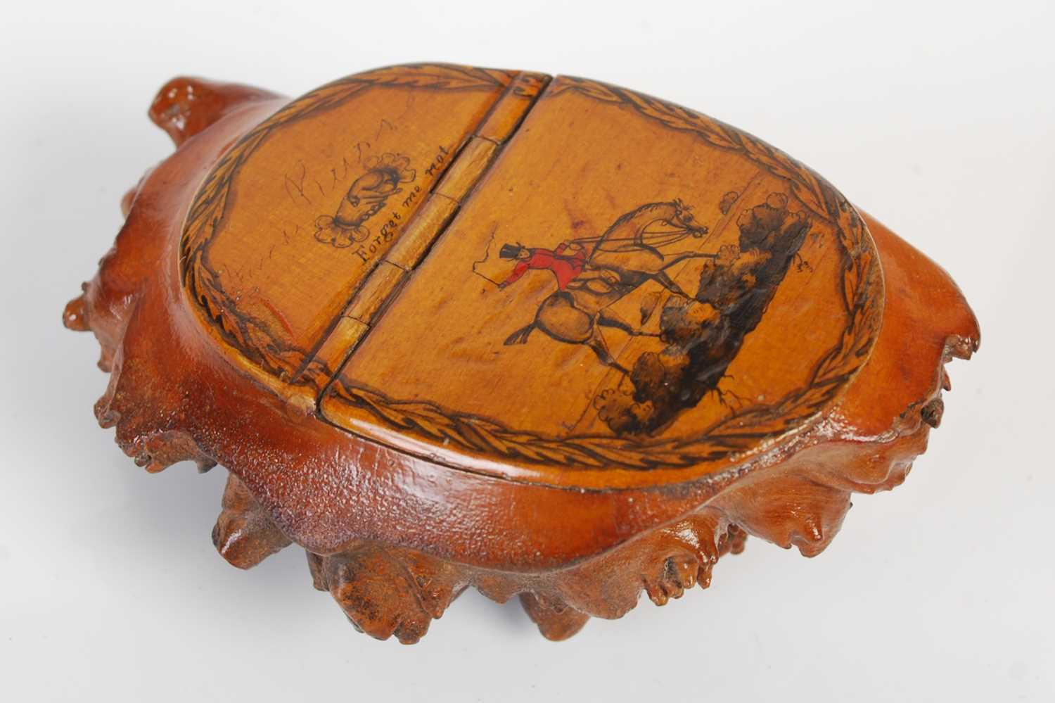 Lot 303 - A Scottish burr wood snuff box