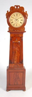 Lot 1 - A 19th century mahogany drumhead longcase clock, 'Wm. Harvey, Stirling'