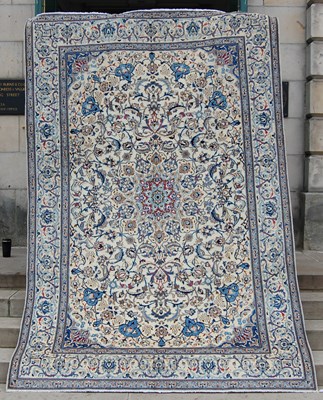 Lot 130 - A Persian Nain carpet, 20th century