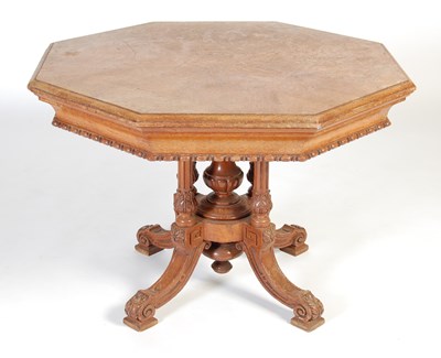 Lot 33 - A late 19th century oak octagonal centre table